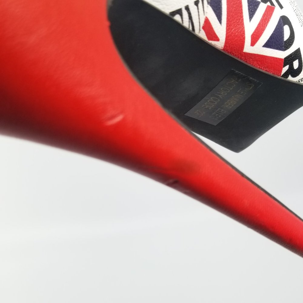 British Flag Newsprint Platform Heels Festival - Picture 6 of 8